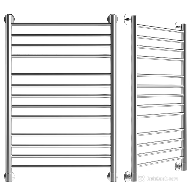 Bathroom Accessories Modern Minimalist Stainless Steel Double Towel Racks Wall Mounted Design 3d model 