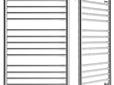 Bathroom Accessories Modern Minimalist Stainless Steel Double Towel Racks Wall Mounted Design 3d model