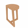 Modern Wooden Stool With Curved Seat And Simple Leg Structure Design