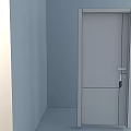Modern Gray Interior Swing Door With White Frame Handle And Lock 3d model