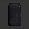 Practical Household Black Waste Bin Featuring Worn Surface Open Top And Side Handle