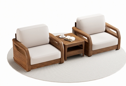 New Chinese Style Single Sofa Leisure Chair Single Chair 3d model