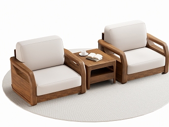 New Chinese Style Single Sofa Leisure Chair Single Chair 3d model