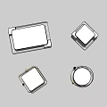 Modern Ceiling Lights With Square Diamond Round Shapes And Metal Frame Design 3d model