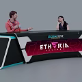 Ethyria Event Bar Counter With Two People Interacting In Modern Stylish Setting
