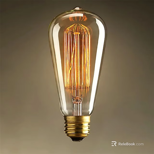 Vintage Filament Light Bulb With Glass Enclosure Warm Glow And Gold Base 3d model 