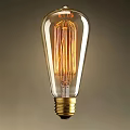 Vintage Filament Light Bulb With Glass Enclosure Warm Glow And Gold Base