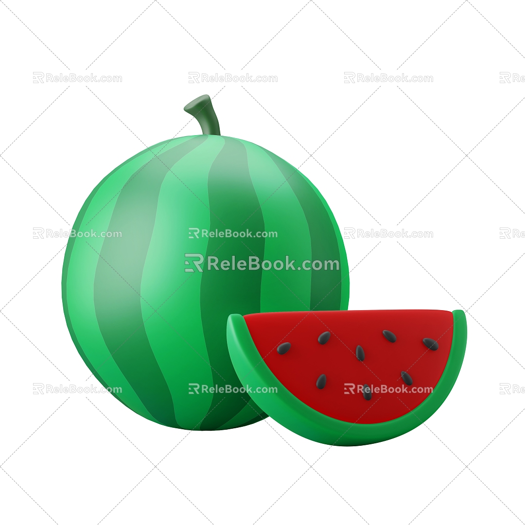 Modern Watermelon Fruit Cartoon Watermelon 3d model