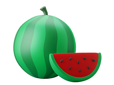 Modern Watermelon Fruit Cartoon Watermelon 3d model