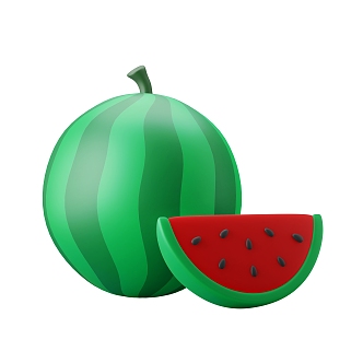 Modern Watermelon Fruit Cartoon Watermelon 3d model