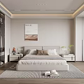 Modern Bedroom Interior Design With Bed Nightstand Wardrobe And Area Rug