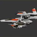 Sci Fi Pilot Character Operating Futuristic White Orange Bionic Mech Aircraft 3d model