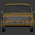 Yellow Vintage Classic Car With Worn Exterior Retro Design And Old Fashioned Body