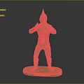 Golden Ultraman Game Movie Character Statue Standing in Battle Pose on Base