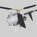 Advanced Helicopter Design With Black Rotors Golden Components And Mounted Gear