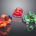 Colorful Electric Toy Cars in Orange Pink Green Styles for Children's Playtime