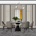 Modern Dining Table Chair Combination Dining Table Chair 3d model