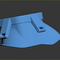 Blue Square Weapon With Grid Structure Handle And Cone Base Design Feature