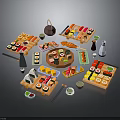 Assorted Sushi Platter Display With Sashimi Rolls Soy Sauce Wasabi And Chopsticks