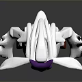 Game Movie Character With Purple Head Blue Eyes White Body Long Arms And Red Feet