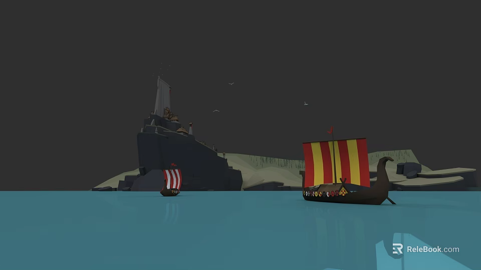 Tranquil Garden Landscape With Lush Greenery Stone Path And Water Feature 3d model