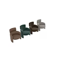 Elegant Beige Velvet Leisure Chair With Curved Armrests And Modern Design