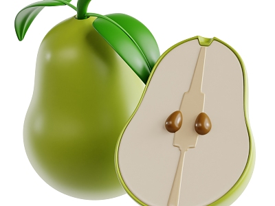 Modern Pear Fruit Cartoon Pear Cartoon Fruit 3d model