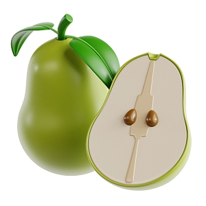 Modern Pear Fruit Cartoon Pear Cartoon Fruit 3d model