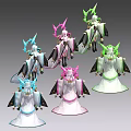 Multiple Game and Movie Characters With Various Colored Wings and Flowing Costumes