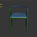 Modern Minimalist Armchair With Curved Armrests And Gray Seat Wooden Frame