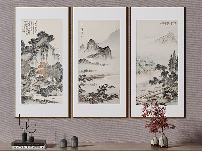 New Chinese Landscape Painting Decorative Painting 3d model