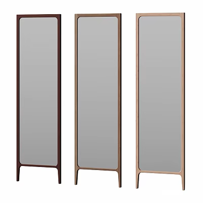 Modern Elegant Full-Length Mirrors with Three Colors and Metal Frame 3d model