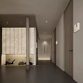 Modern Clubhouse Interior Design With Wooden Accents And Stone Wall Greenery