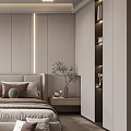 Modern Bedroom Interior Design With Large Bed Pillows Bedside Tables Rug And Potted Plant