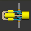 Automotive Parts Featuring Yellow Cylindrical Components Metal Connecting Rods And Mechanical Structure