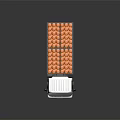 White And Orange Truck Carrying Stacked Orange Barrels In Open Bed