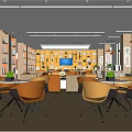 Modern Library School Library 3d model