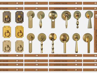 Middle Ancient Handle New Chinese Style Handle Minimalist Metal Handle Cabinet Door Wardrobe Handle Door Handle Combination 3d model