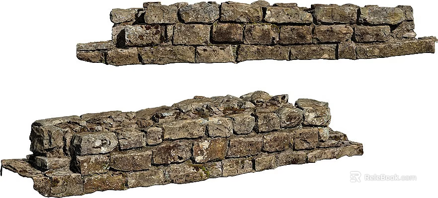 Natural Weathered Stone Building Exterior Wall With Rough Texture And Masonry Detail 3d model 