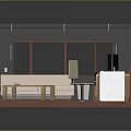 Dining Table Set In Modern Living Room Interior With Sofa Coffee Table And Wooden Floor
