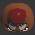Playful Mushroom Shaped Kids Stool Furniture With Red Hat Brown Body And Big Eyes