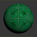 Green Sphere With Intricate Floral And Swirl Patterns On Surface