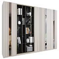 Modern Decorative Cabinet With Open Shelves Books Vase And Decorative Items
