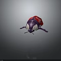 Vibrant Red And Purple Ladybug With Spotted Shell And Purple Legs Design