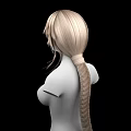 Game and Movie Character 3D Model Blonde Short Hair Faceless Upper Body Black Background