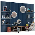 Adorable Plush Doll in Space Themed Room with Astronaut Toys and Telescope