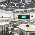 Modern Classroom Engineering Science Room 3d model