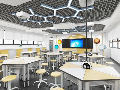 Modern Classroom Engineering Science Room 3d model