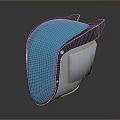 Futuristic Weapon Component With Blue Transparent Surface And Silver Metallic Frame