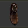 Men's Brown Leather Boots With Classic Design And Lace Up Details